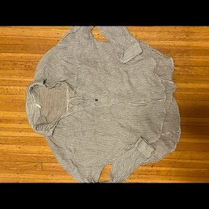 Free People Stripe Collard Top